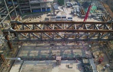 Steel truss sliding construction of sewage treatment pumping station