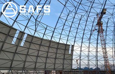 Steel structure building spherical mesh frame erection construction process